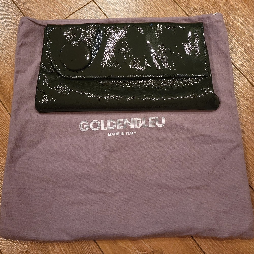 Goldenbleu Margot Carbon Patent leather clutch